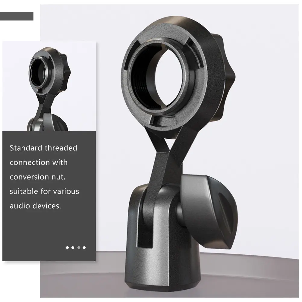 4Pcs 마이크 스탠드 클립 270도 회전식 마이크 홀더(핸드헬드 무선 마이크용) 팟캐스팅 강의용 조절식 마운트
