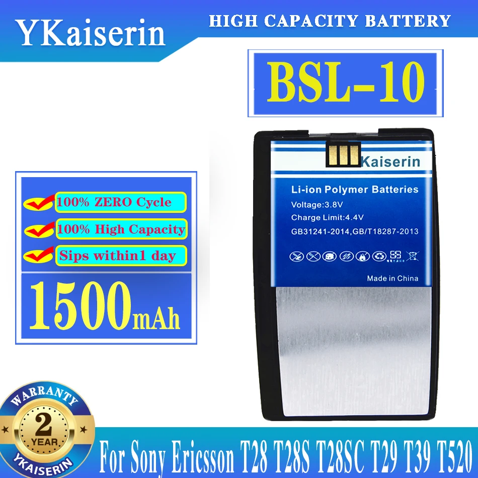 Batteria 1500Mah Bsl10 Bsl-10 Per Sony Ericsson T28 T28S T28Sc T29 T39 T520 T320 R520 R320 Bus-11 Li-Ion Cellulare Bateria