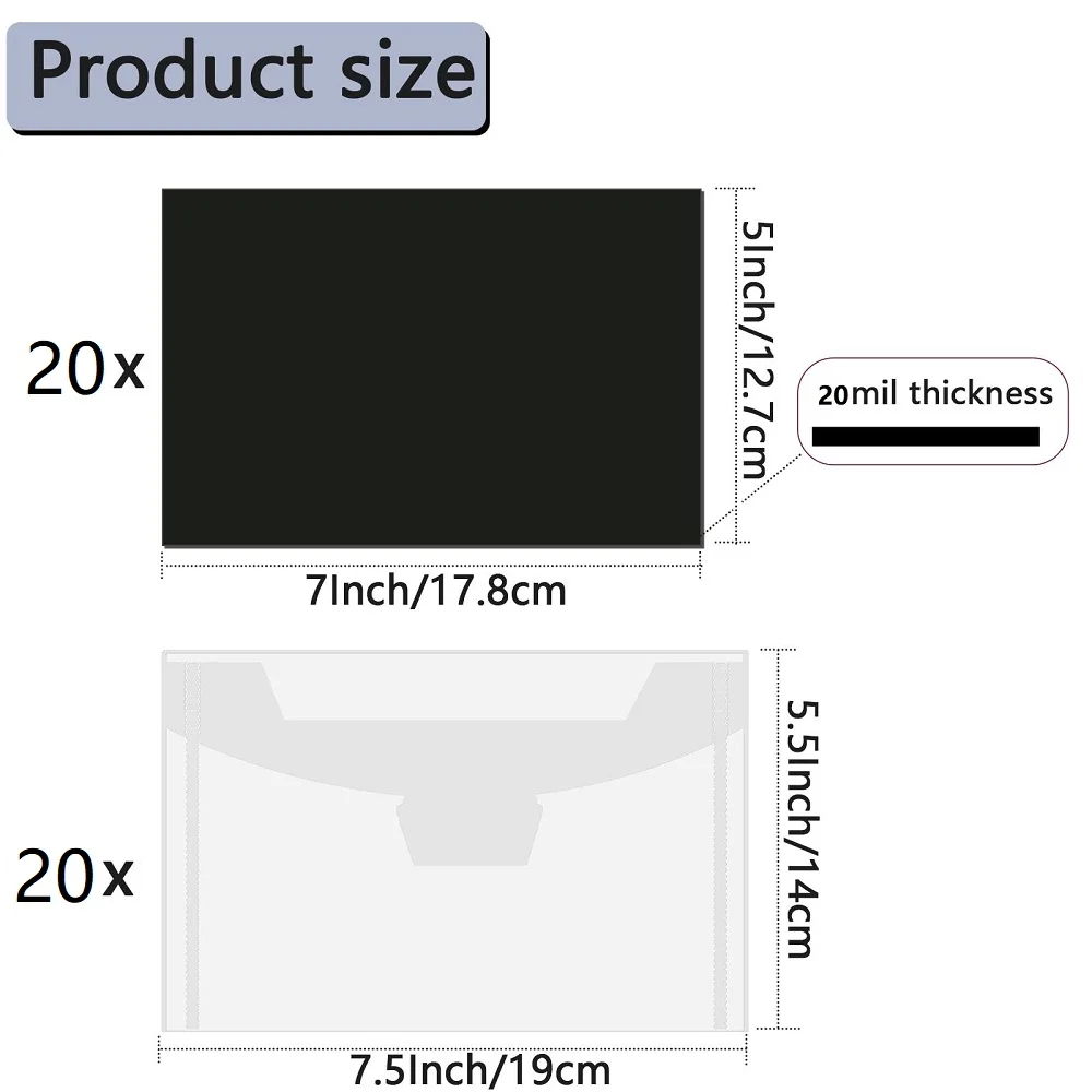 Storage Bag 40 Pieces Transparent Plastic Envelope Storage Bag and Rubber Soft Magnetic Sheet for Cutting Mold Storage Protection and Storage
