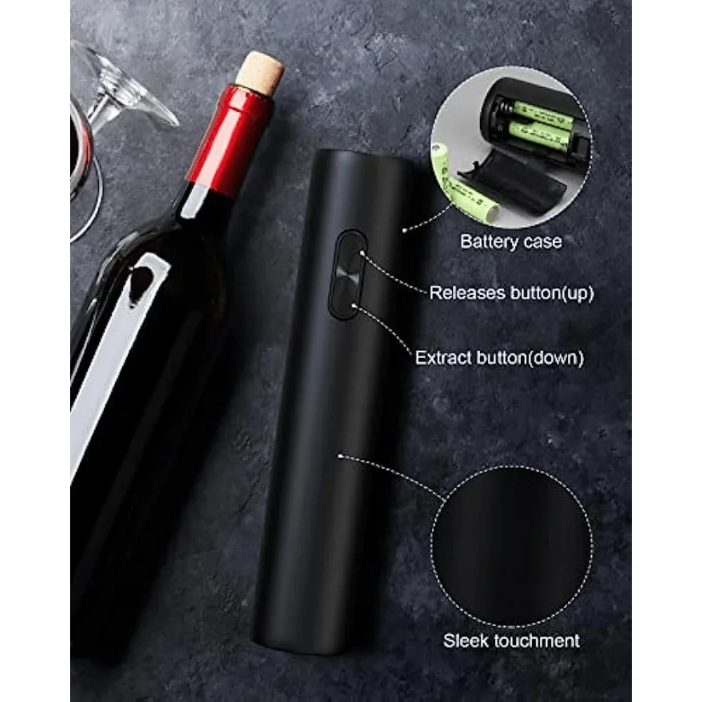 Automatic Electric Wine Bottle Opener Battery Powered Corkscrew Portable Bottle Opener for Kitchen Wine Lovers Christmas Gifts