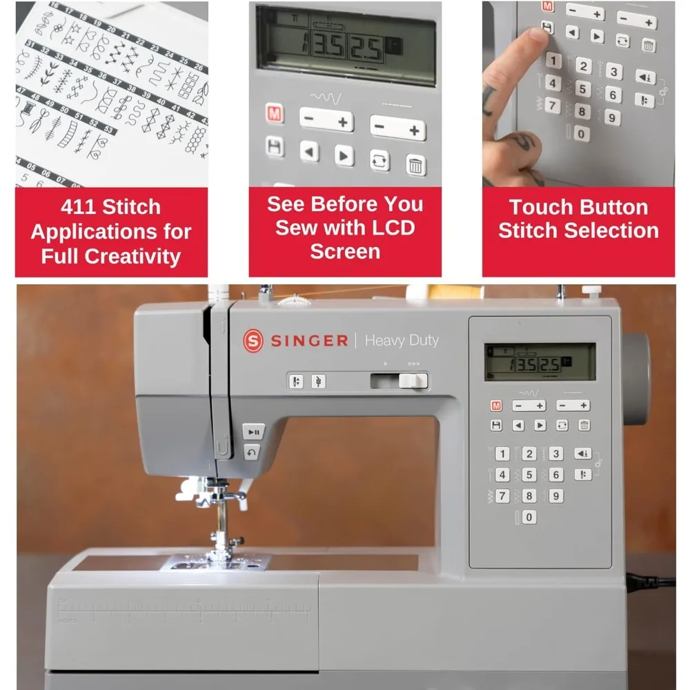 HD6700C Electronic Heavy Duty Sewing Machine with 411 Stitch Applications-Sewing Made Easy