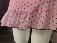 Ensemble de lingerie sexy pour femmes, robe de nuit en maille extensible à pois rose à col en V profond, bretelles spaghetti, culotte, ensemble de vêtements de nuit en deux pièces 6