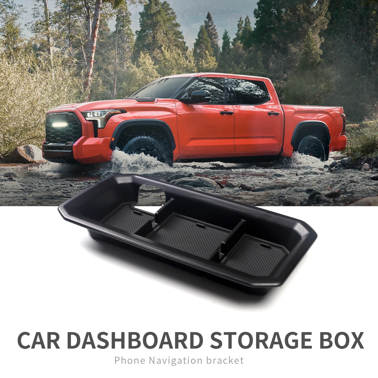 

ZUNDUO коробка для хранения приборной панели автомобиля для Toyota Tundra 2022, держатель для телефона, органайзер, многофункциональный поднос, аксессуары для поддержания порядка