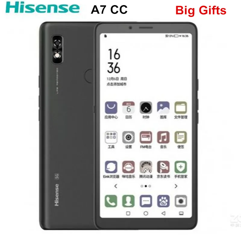 Hisense A7 CC-Liseuse de documents, écran d'encre 6.7 pouces, liseuse électronique, 6 Go + 128 Go, Internet complet 5G, téléphone Hisense A7CC