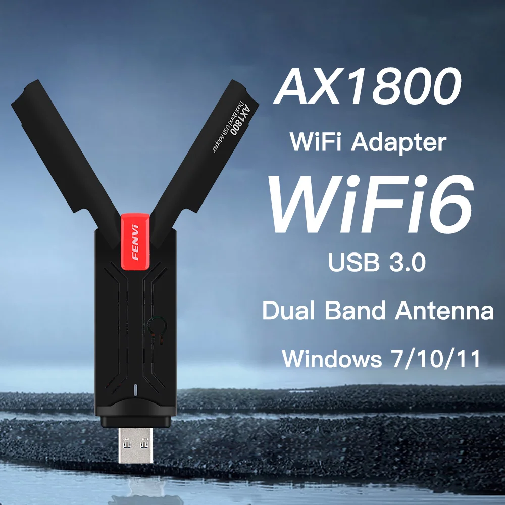 Adaptateur WiFi 6 USB 1800 3.0 Mbps 802.11AX, Récepteur Sans Fil 2.4G/5GHz,  Dongle USB WiFi6 RTL8832AU, Prise En Charge MU MIMO Win 7 10 11 Pour PC,  Nouveau Du 10,63 €