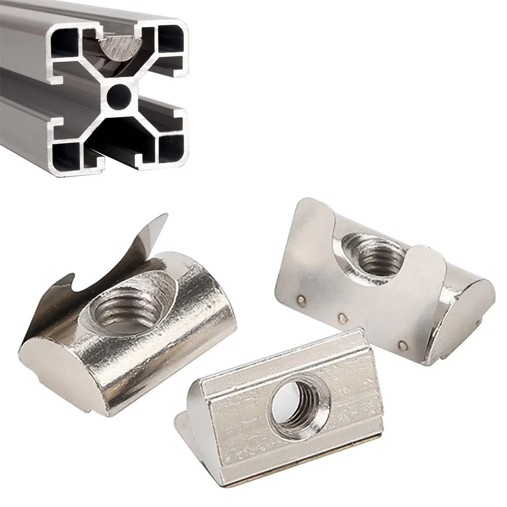 10Pcs M4 M5 M6 M8 Shrapnel Nut Block Drop in Sheet Spring Nuts for Aluminum Extrusion Profile 2020 3030 4040 4545 20pcs t sliding nut block square nuts m3 m4 m5 m6 for 2020 aluminum profile slot 6 aluminum connector accessor