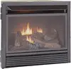 Ventless 26,000 BTU Heats 1,350 Square Feet Dual Fuel No-Clearance Gas Fireplace Insert with Remote Control, Black 1