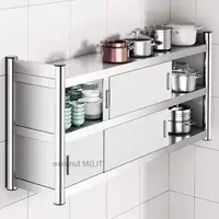 ตู้ครัวสแตนเลสอเนกประสงค์ทันสมัยแบบติดผนัง ตู้เก็บของแบบมินิมอล ตู้ครัวแขวนผนัง 1