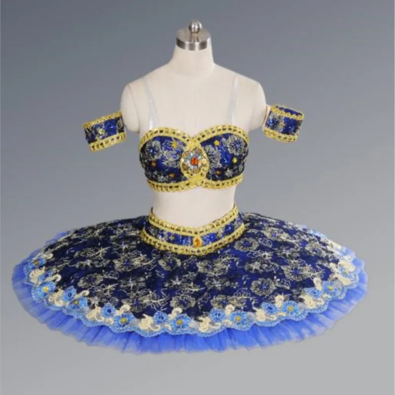 

Профессиональный индивидуальный размер сексуальный женский танцевальный набор синяя балетная пачка для взрослых