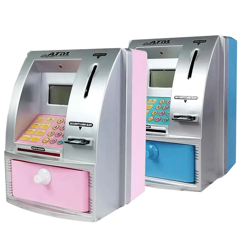 Smart ATM Piggy Bank for Real Money, Mini Banknote Money Box Voice ATM Machine for Adults,  Children Safe Box Christmas Gift 5