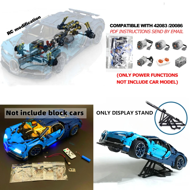 In Stock App Rc Motor Led Light Set Per Accessori Per Auto Chiron Compatibile Lego 42083 Leminblocks 20086 Moc Building Blocks Brick
