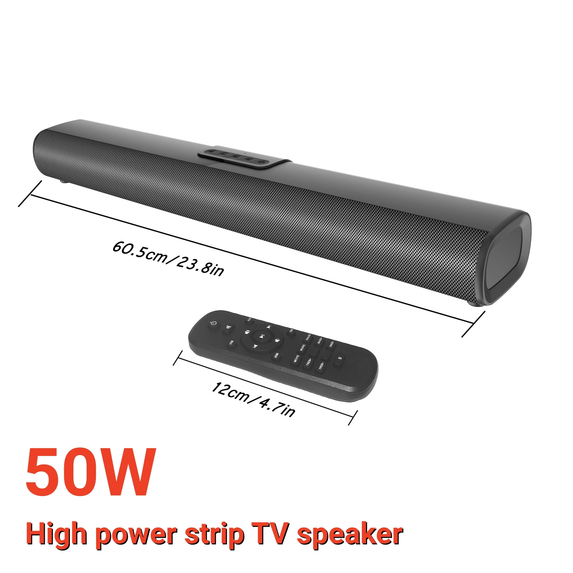 50W High-Power Strip Tv Soundbar 3D Sistema Home Theater Altoparlante Bt5.0 Computer Theater Wireles Cablato Home Surround Sound Subwoof