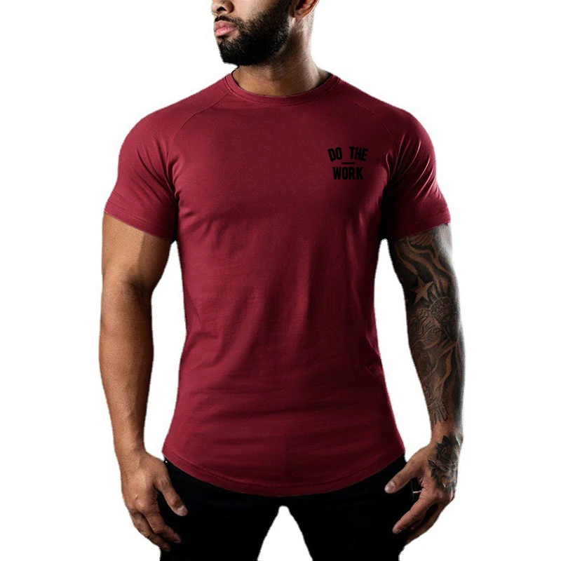 

New Mens Sporting Short Sleeve Tshirt Brand Casual Clothing Bodybuilding Cotton Fitness Fashion Tops Summer O-neck T Shirt