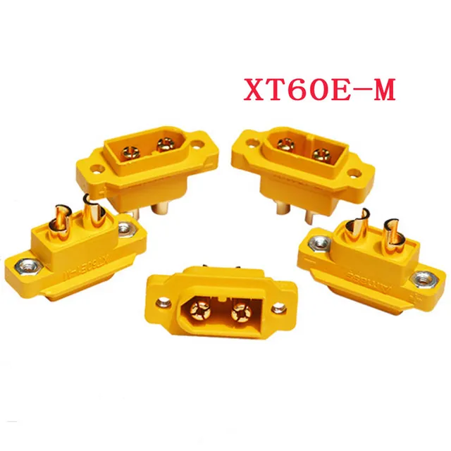 RIIEYOCA Conector XT60 Macho-Hembra En Ángulo De 90° – Sin Cable, Chapado En Oro, Plug And Play Para Drones FPV, Coches RC Y Baterías LiPo