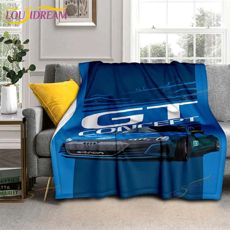 Sports Car A-Audi Flannel Blanket Throw Blanket For Living Room Bedroom Bed Sofa Picnic Kids Picnic Blanket Birthday