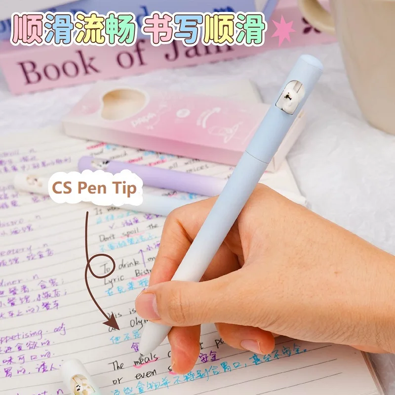 로맨틱 나비 회전 젤 펜, 빠른 건조 카본 블랙 중립 펜, 카와이 시험 연습 쓰기 펜, 0.5mm, 신제품 문구