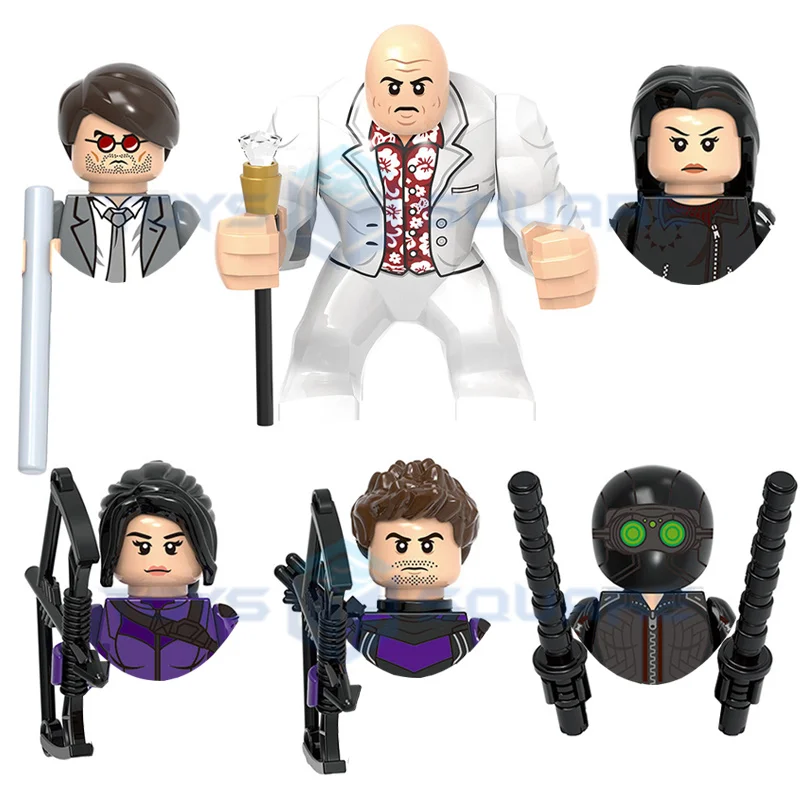

The Hawkeye Kate Clint Kingpin Daredevil Black Widow Yelena Echo Maya Model Blocks MOC Bricks Set Gifts Toys For Children X0330