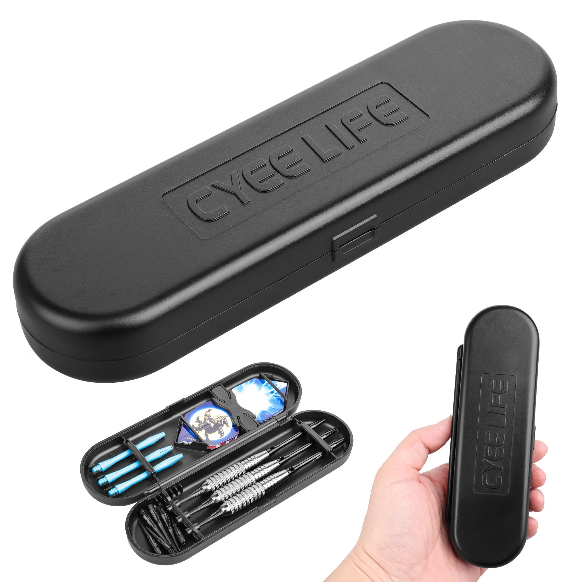 CyeeLife Portable Nylon Dart Box Plastic Dart Case for Professional