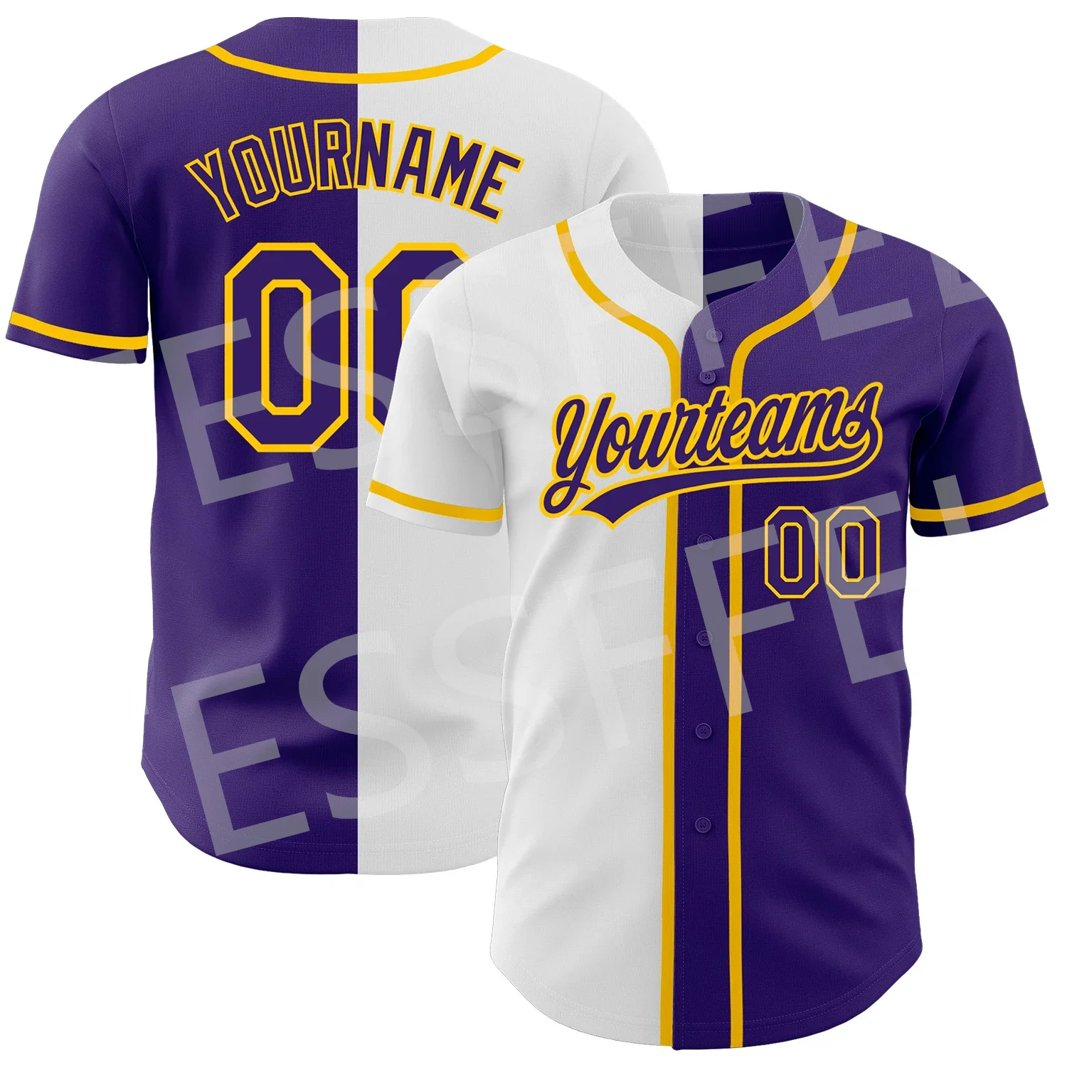 

Drop Shipping Custom Name Logo Number Colorful 3DPrint Summer Harajuku Streetwear Casual Baseball Shirts Jersey Short Sleeves X9