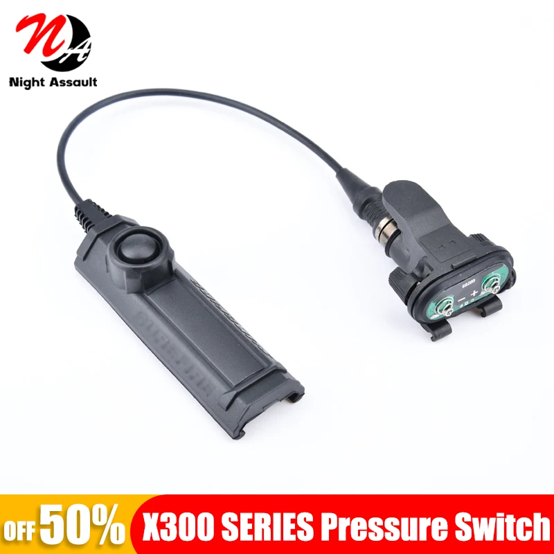 WADSN Tactical X300 X300U Flashlight Metal Pistol Lights MLOK Hunting Weapon Scout Light with Dual Function Pressure Switch Tape