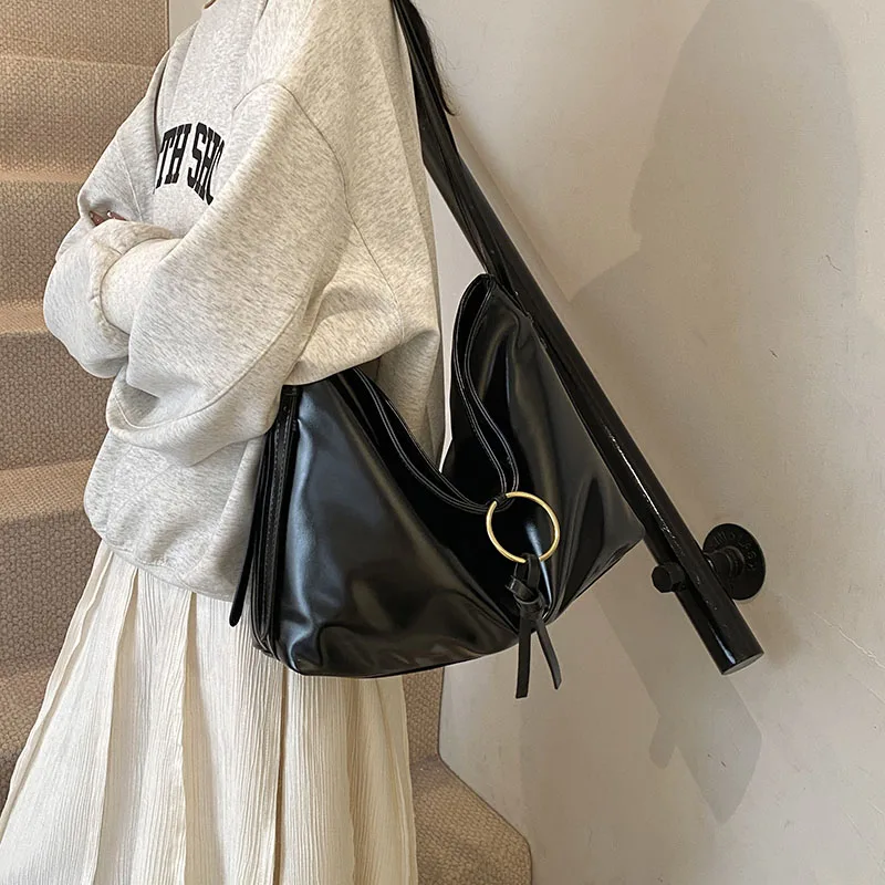 Hobo Bag PU Leather Handabg Trendy Top Handle Satchel Slouchy Shoulder Purse for Women Present for Birthday and Valentine