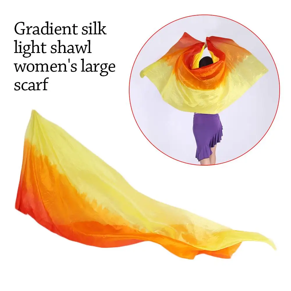 New Gradient Color Belly Dance Veils Light Texture Long Latin Belly Dance Shawls Costumes Accessories Performance Shawl