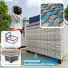 Modular Outdoor Sectional Wicker Patio Conversation Set w/ 2 Pillows, Coffee Table, Cover, Garden Sofas 3