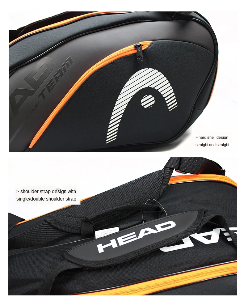 Original HEAD Tennis Racket Backpack Tennis Bag 6-9 Tennis Racquet Bag Padel Tenis Raquete Badminton Beach Paddle Package Male