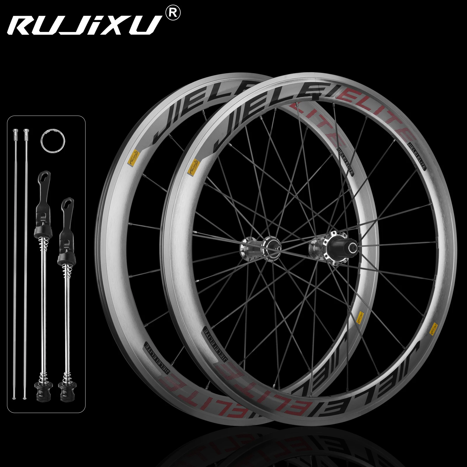 RUJIXU-Straight-Rolled Spokes, 700C, Road Rim, V/C Ring Brake