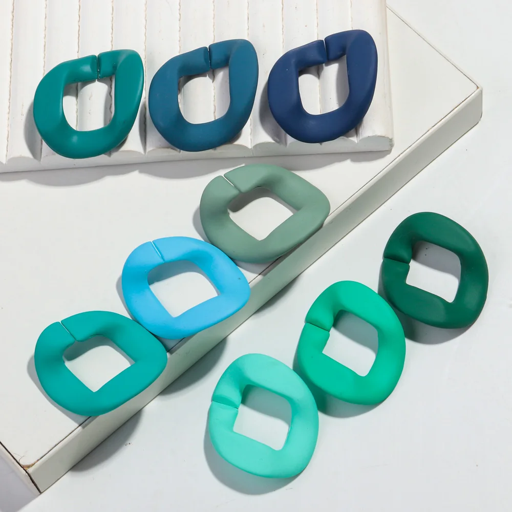 15 Stück große, matte, quadratische Gliederkette aus Acryl, 37 x 34 mm, lose Perlen für Armbänder, Halsketten, Taschenketten, Herstellung von DIY-Schmuckzubehör – Detail 10