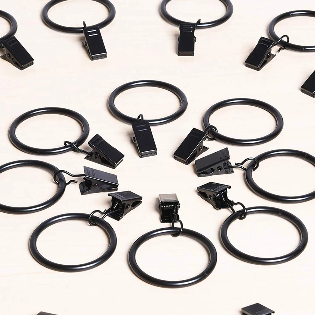 10Pcs/set Home Decoration Rod Clips Window Shower Clamps Bath Metal curtain Ring Hook Retro Clothespin Pole Buckle Accessories