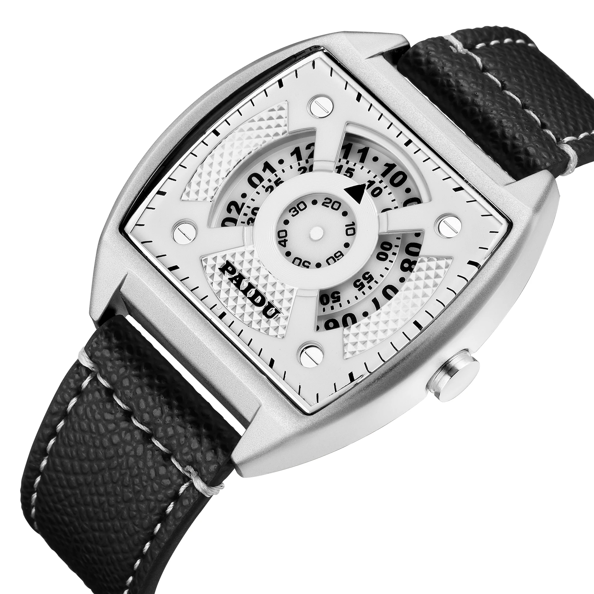Paidu Watches Leather Men Waterproof 30M 2035 Movement Sports Quartz Watches Man Square Watch Dial for Black Face /white Face метро 2035 муос чистилище
