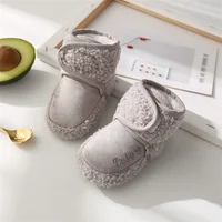 Plus Velvet Thick Warm Baby Shoes Winter Cashmere Soft Comfortable Infant Girls Boys Anti-Slip Newborn Baby Crib Shoes 2