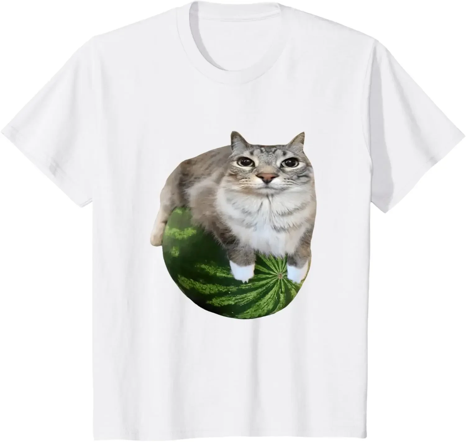Watermelon Cat Silly Cat Meme T-Shirt A Hilarious Watermelon Print Shirt Is A Stylish Unisex Top for Both Men and Women 2