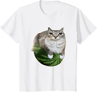 Watermelon Cat Silly Cat Meme T-Shirt A Hilarious Watermelon Print Shirt Is A Stylish Unisex Top for Both Men and Women 2
