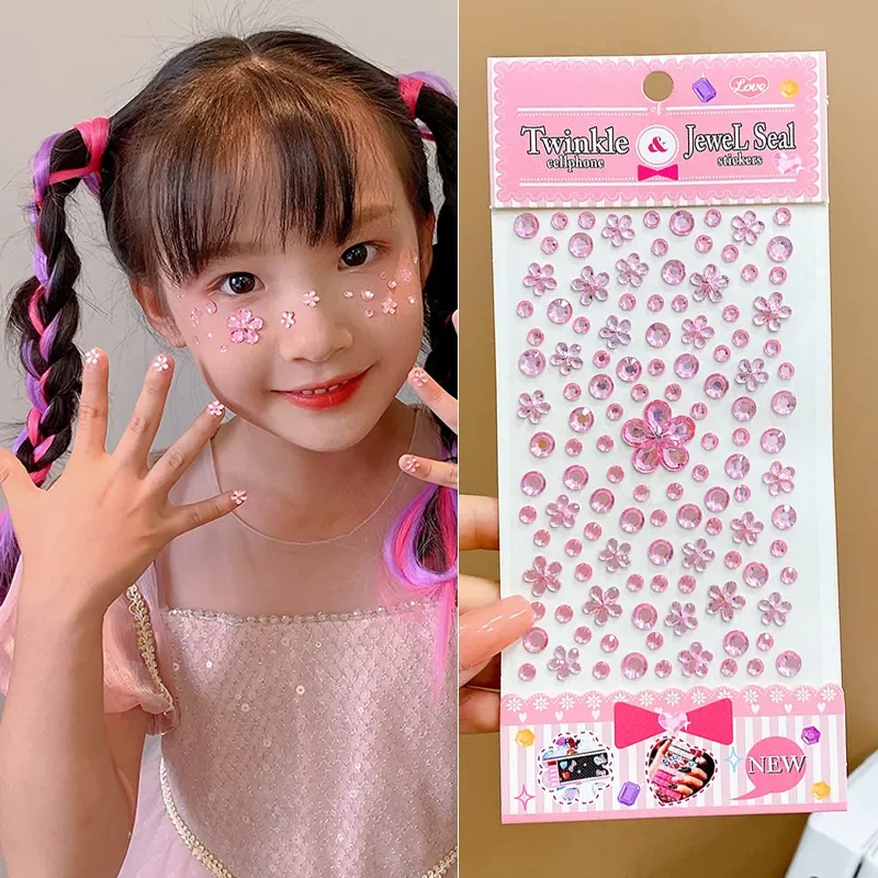 New Stickers on The Face Rhinestone Makeup Bright Face Art Sticker Children's Temporary Tattoo Rhinestone for Strasse Makeup