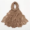 Nouveau Hijab en rayonne froissé pour femmes, écharpe musulmane, châles longs, Turban islamique solide, bandeau Heascarf, bandeau Ramandan