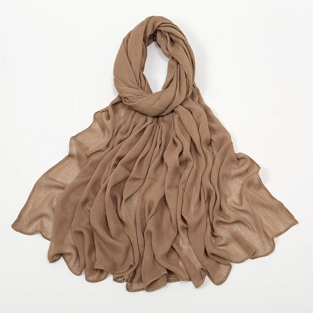 Nouveau Hijab en rayonne froissé pour femmes, écharpe musulmane, châles longs, Turban islamique solide, bandeau Heascarf, bandeau Ramandan