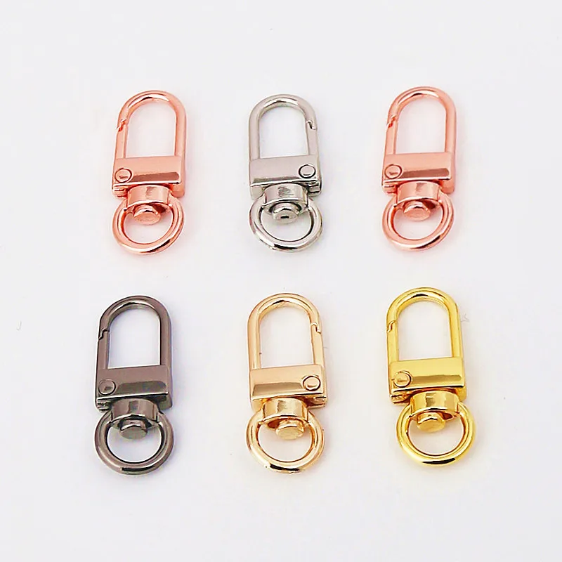 10/20pcs Metal Lobster Clasps Hooks Keyring Colored Rotating Keychain Buckle For DIY Jewelry Making Key Ring Chain Accessories