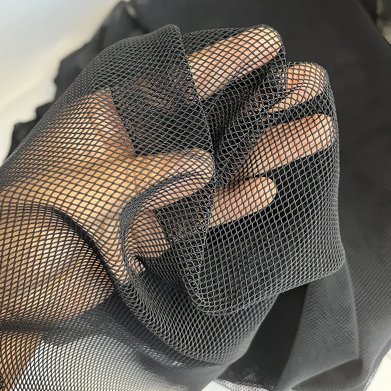 Foursquare elastic net fabrics for making full elastic wig caps