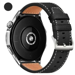 Premium Leather Watch Strap Bracelet - Elegant 20mm/22mm Band for 22mm (Black)