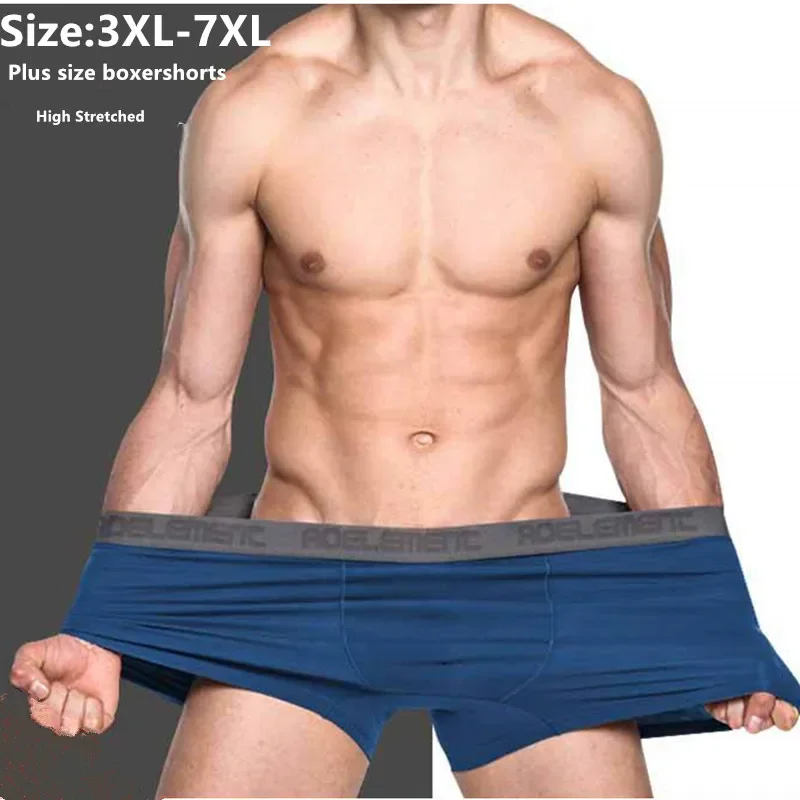 

150KG 7XL 6XL 5XL Boxers Men Plus Size Loose High Stretched Modal Underwear Large White Black Blue Pantie Underpants Soft Shorts