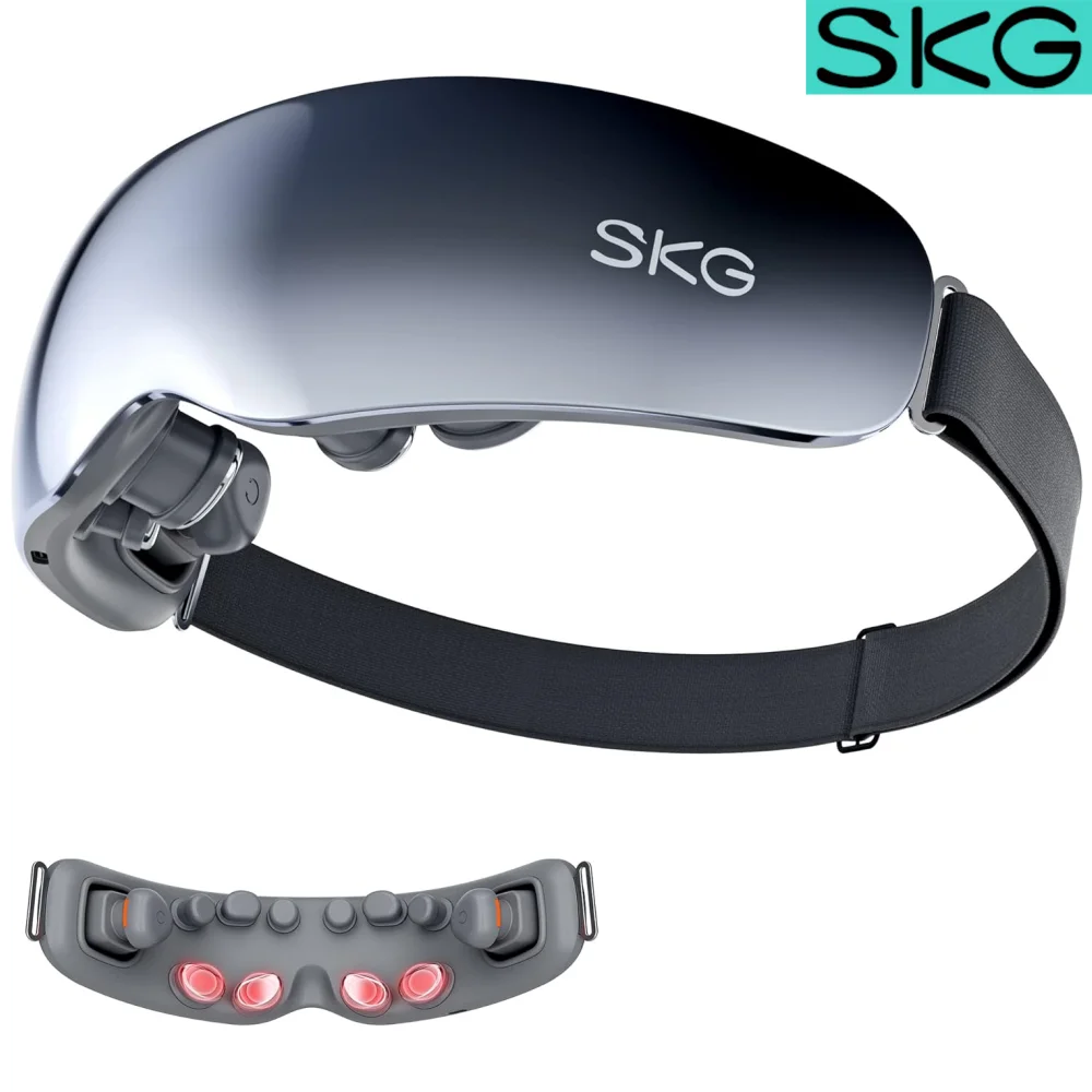 SKG E7 Eye Massager with Heat, Vibration Bluetooth Music Smart Eye Massager for Migraines, Adaptive Temple Massage for Eye Relax