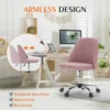 JHK Armless Small Desk Office Chair Cute Vanity Swivel Chair with Back Modern Fabric with Wheels Swivel Task Home Gaming Chair 6