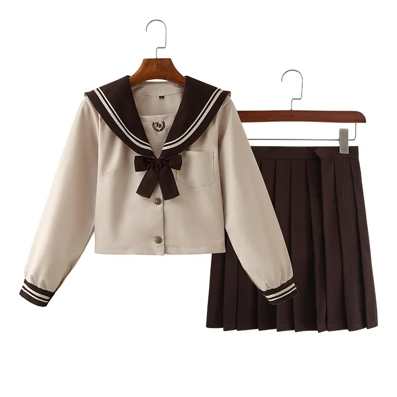 

Spring and Summer Women's Dress Sets Preppy Style Long Sleeved Sailor Collar Pleated Skirt Jk School Uniforms