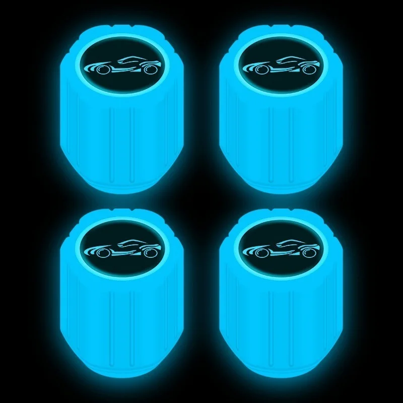 

Car Logo Tire Luminous Valve Cap Dustproof Nozzles Cover Motorcycle Night Glowing Tyre Hub Decoration Caps Tire Accessories
