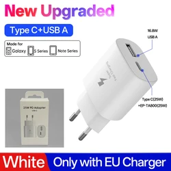 25W Super Fast Type C Charger Adapter by Samsung - White 25w EU Plug