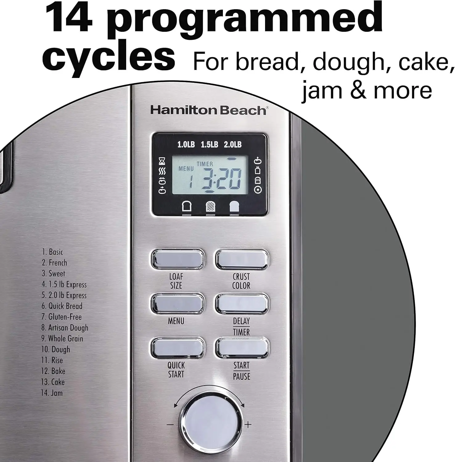 Beach Premium Dough & Bread Maker Machine with Auto Fruit and Nut Dispenser, 2 lb. Loaf Capacity, 14 Programmable Setti