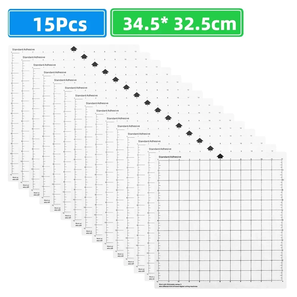 15pcs for 12 Cameo Plotter With PP Material Transparent Cutting Silhouette Inch Mat Replacement Machine Measuring Adhesive