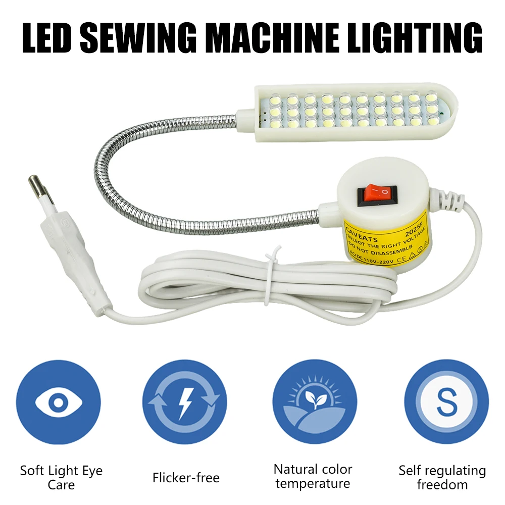 30개의 LED 전구가 있는 LED 조명기구 고강도 조명 눈에 편안한 조명 조절 가능한 회전 헤드 자석 베이스